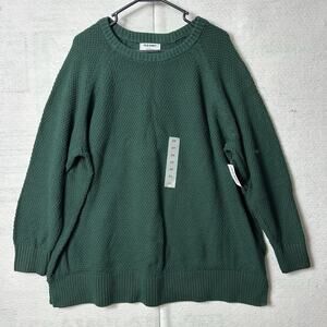 Old Navy Women’s Sweater Plus Size 2XL Loose Textured Tunic Green New